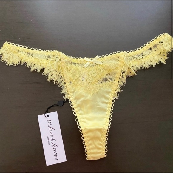 For Love & Lemons Faye Lace Thong Panty - Picture 2 of 3